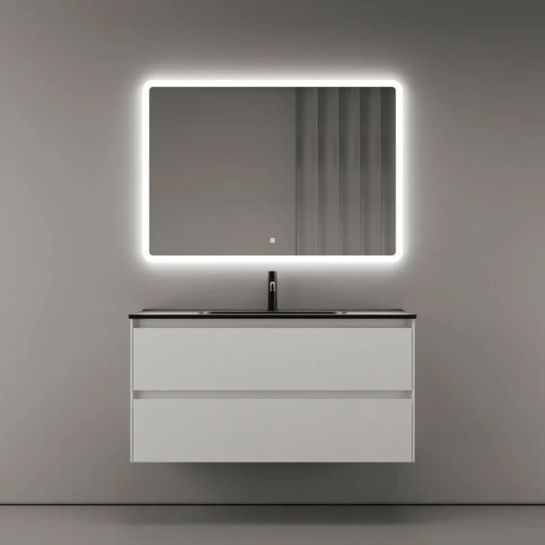 Тумба под раковину подвесная Sancos Cento 100 см белый глянец, белая - фото 7