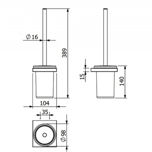 Ершик Kludi Vela С белый матовый - фото 2