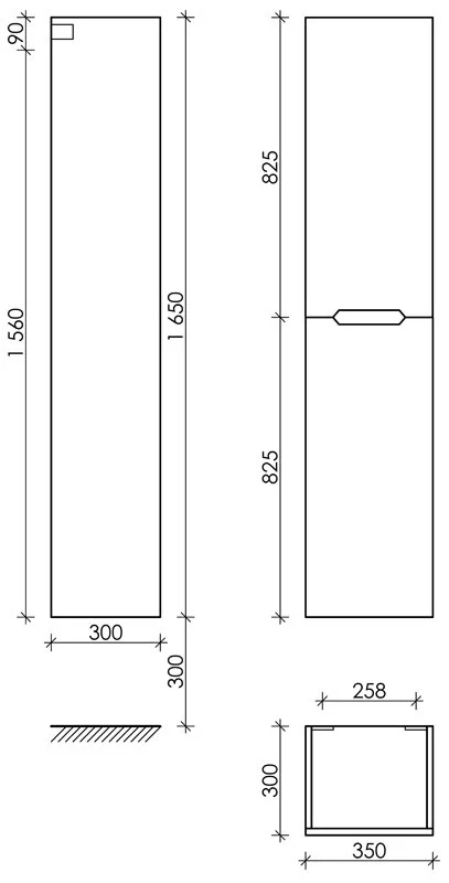 Шкаф-пенал подвесной Sancos Norma 2.0 35 см белый, в наличии - фото 2