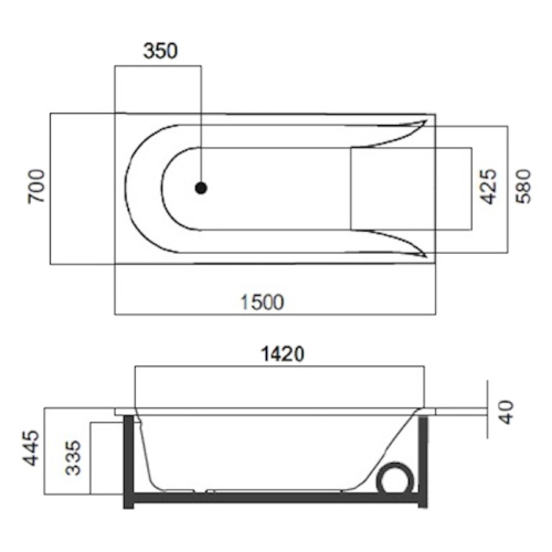 Ванна акриловая AM.PM Spirit W72W-150-070W1D - фото 4