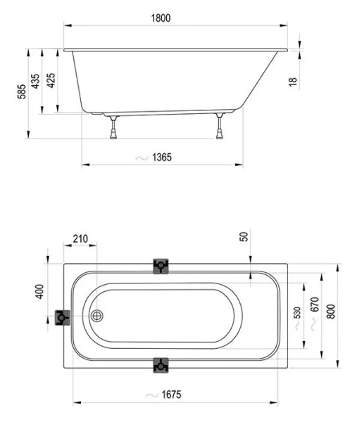 Ванна акриловая Ravak Chrome Slim 180x80 см белая - фото 2