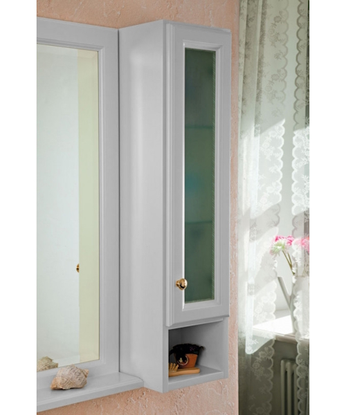 Шкаф для ванной, петли справа, цвет белый матовый, фурнитура золото, La Beaute Michel - фото 1