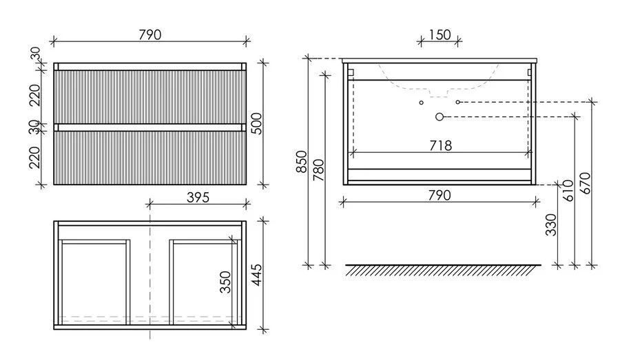Тумба под раковину подвесная Sancos Snob T 80 см bianco, по запросу - фото 2
