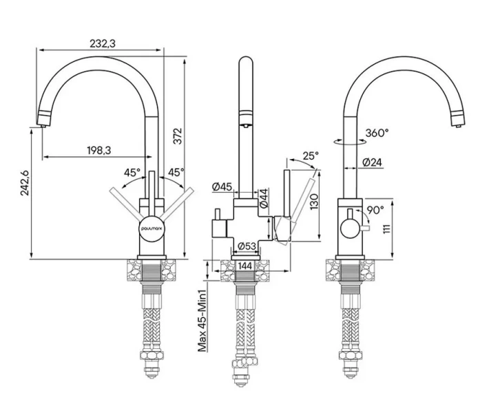 Смеситель для кухни Paulmark Essen терракот, для кухни - фото 2