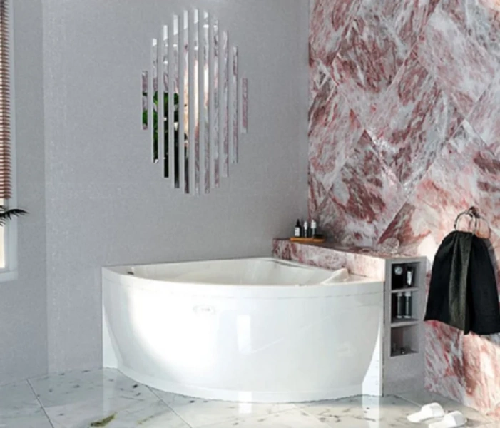 Гидромассажная ванна Радомир Альтея 2-80-2-0-0-219, 125 х 125 см, рама-подставка, фронтальная панель, слив-перелив, гидромассаж Релакс хром КУ 100, датчик уровня воды, массаж спины, ступней, боковых поверхностей, белая - фото 4