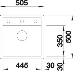 Мойка для кухни, цвет кофе, Blanco Dalago 5-F, 50x50 см - фото 3