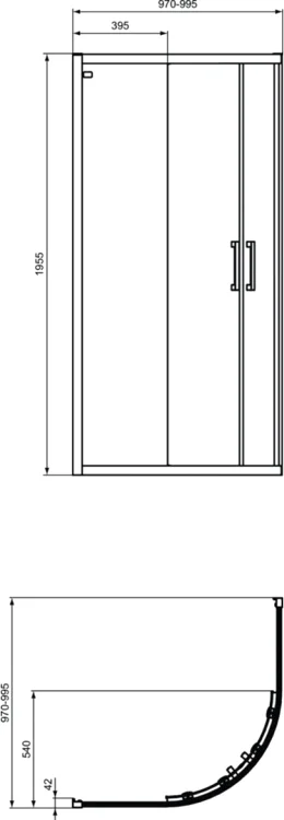 Душевой уголок Ideal Standard Connect 2 100х100 см черный профиль - фото 4