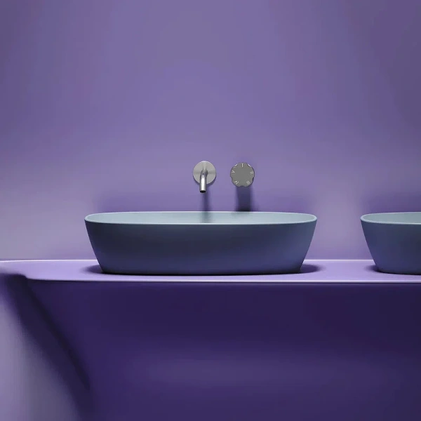 Раковина Ceramica Nova Element 60 см серо-голубая, в форме чаши, прямоугольной формы - фото 5