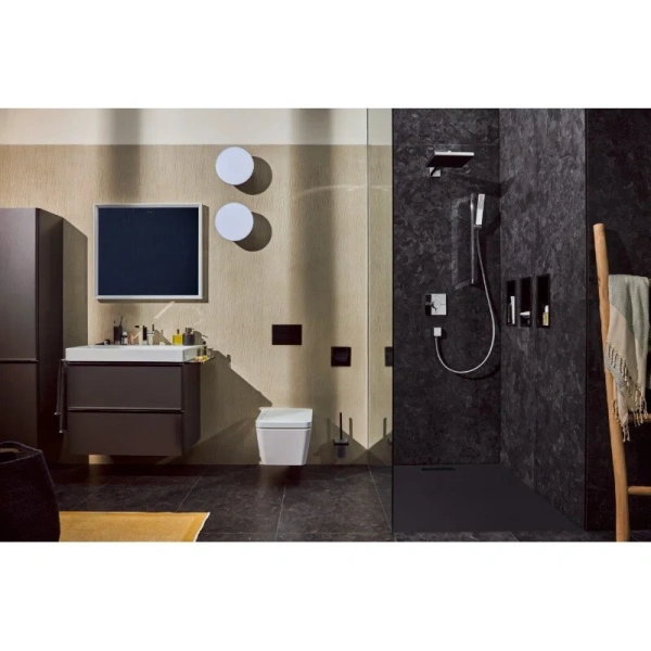 Смеситель для раковины Hansgrohe Tecturis E хром, из латуни, прямоугольная форма, с донным клапаном - фото 5