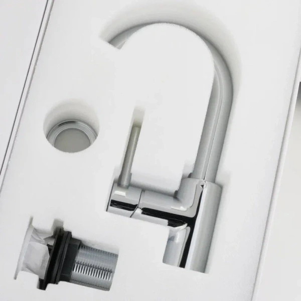 Смеситель для раковины Migliore Fortis 3154 поворотный излив, недорогие, округлая форма, с донным клапаном - фото 5