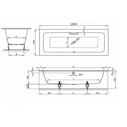 Схема, без гидромассажа, большие, двухместные - фото 6