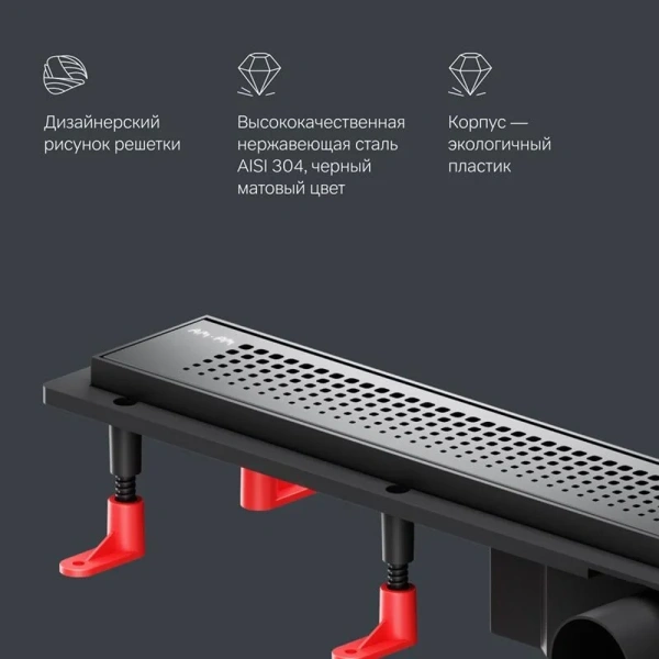 Душевой лоток Am.Pm PrimeFlow 70 см черный матовый, черые index_1 - фото 10