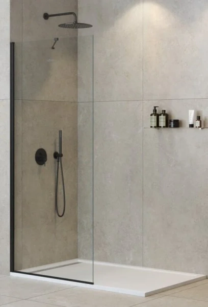 Душевая перегородка Cezares Liberta 140 см профиль черный - фото 1