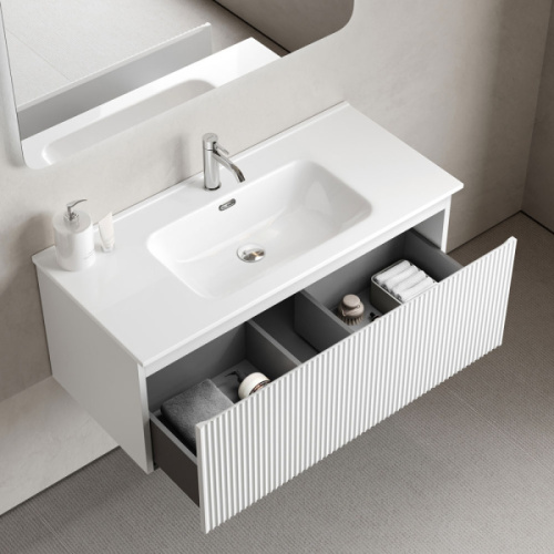 Тумба под раковину подвесная Sancos Snob R 1.0 100 см bianco - фото 4