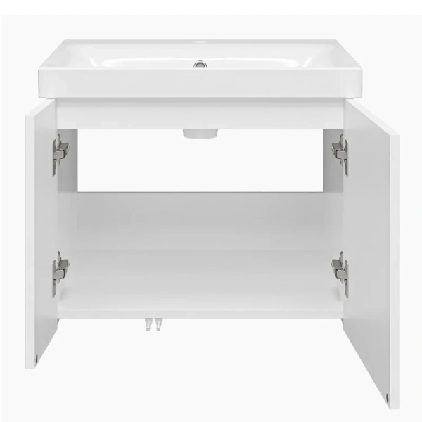 Тумба с раковиной подвесная Misty Лира 60 см с дверцами, современная, hi-tech - фото 3