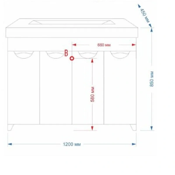 Тумба под раковину напольная Misty София 120 см белая, в наличии - фото 2