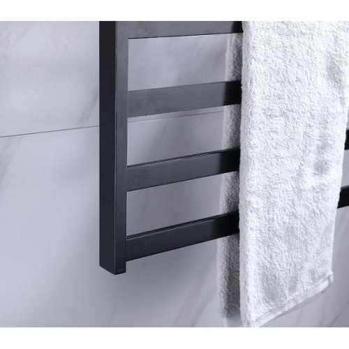 Полотенцесушитель электрический Black&White Moon 58x35 см черный матовый, из нержавеющей стали, с полкой, неповоротные - фото 6