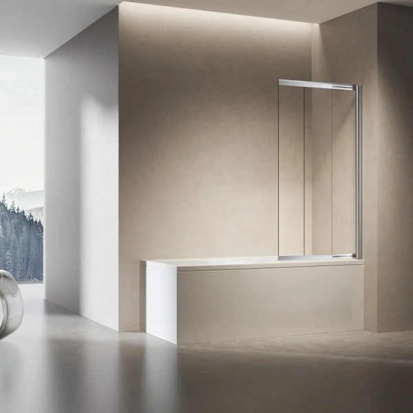 Шторка для ванны Vincea 90x140 см профиль хром правая - фото 1