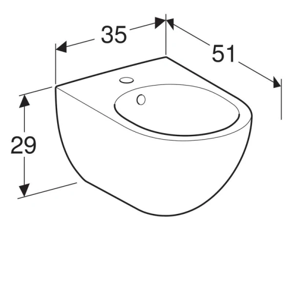 Биде подвесное Geberit Acanto с 1 отверстием под смеситель, белые - фото 5