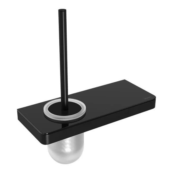 Ершик Lemark Glass line с держателем черный матовый - фото 1