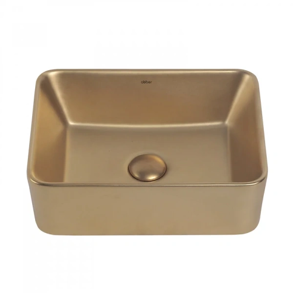 Раковина Abber Rechteck 40,5 см золото матовое, накладные (на столешницу), пристенные - фото 3