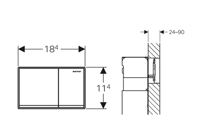 Клавиша смыва Geberit Omega 60 нержавеющая сталь/хром глянец, нет в наличии - фото 2