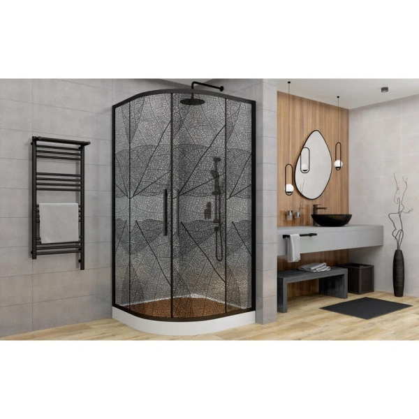 Душевой уголок Deto HB 120x120 см профиль черный, раздвижные - фото 7