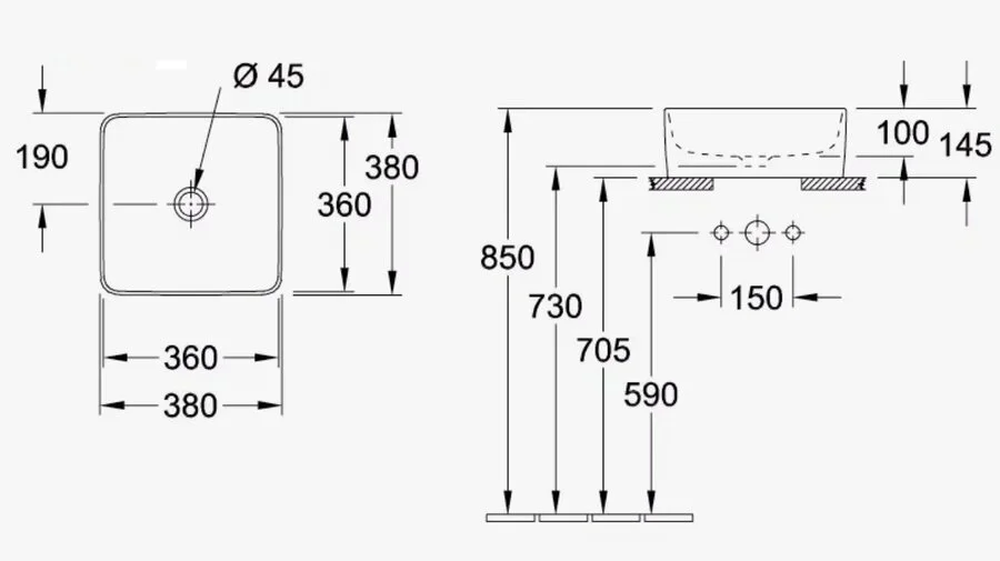 Раковина накладная Villeroy & Boch Collaro 38 см альпийский белый - фото 2