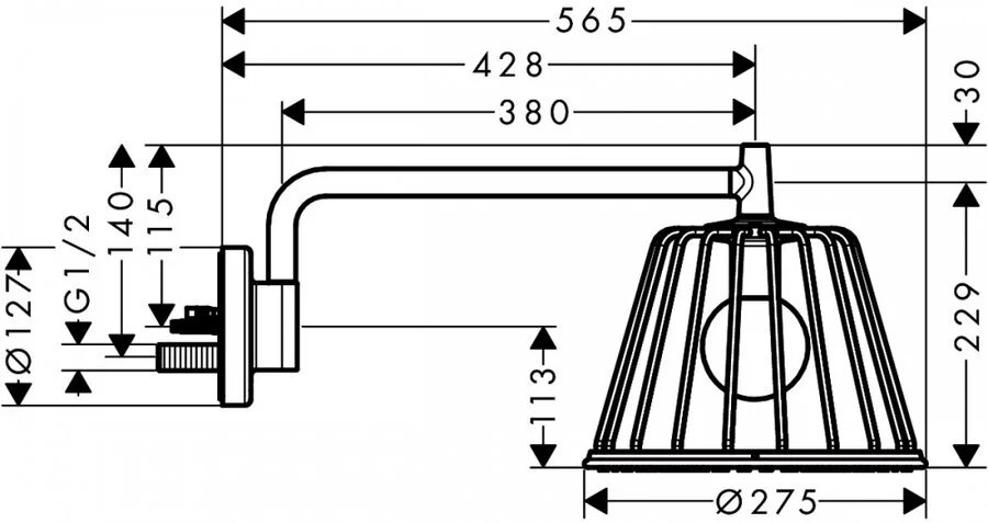 Верхний душ Axor LampShower/Nendo 26031000, хром index_1 - фото 8