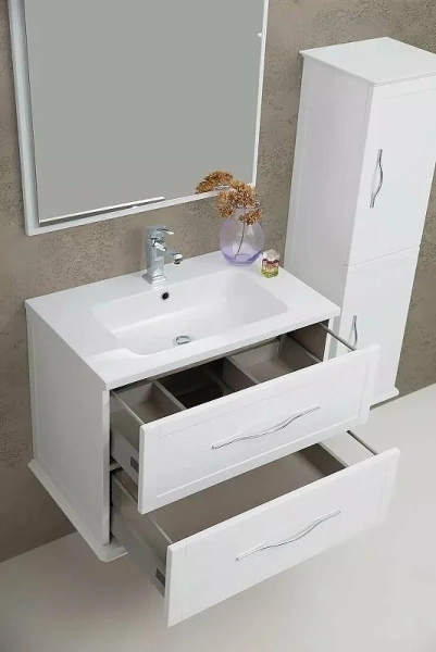 Тумба под раковину подвесная Cezares Tiffany 100 см Bianco Opaco, классика, ретро - фото 3