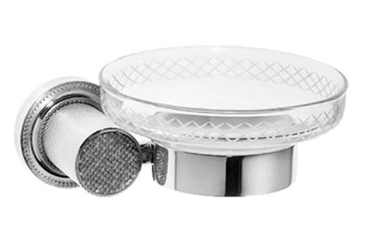 Мыльница Boheme Royal Cristal хром, черный кристалл - фото 1