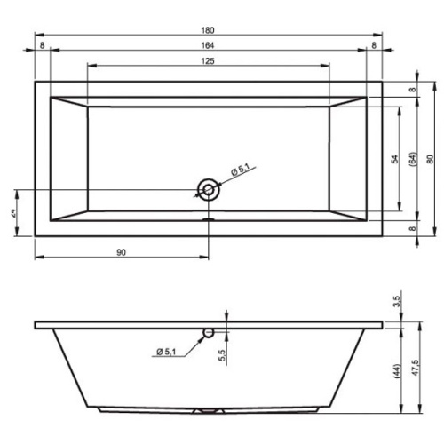Ванна акриловая Riho Lusso 180х80 см белая - фото 3