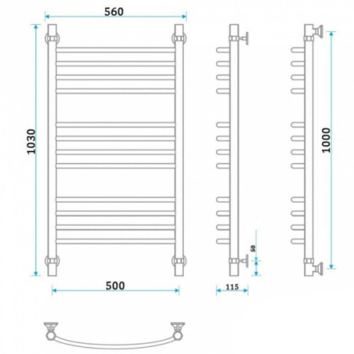 Полотенцесушитель водяной Energy Prestige 100x50 - фото 3