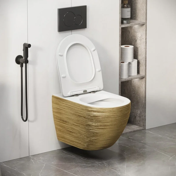 Унитаз подвесной Grossman Color золотистый/белый index_1 - фото 10