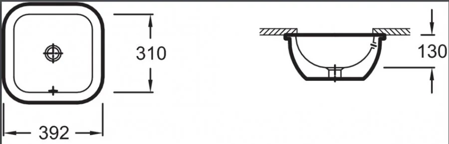 Раковина Jacob Delafon Vox 39 см встраиваемая - фото 2