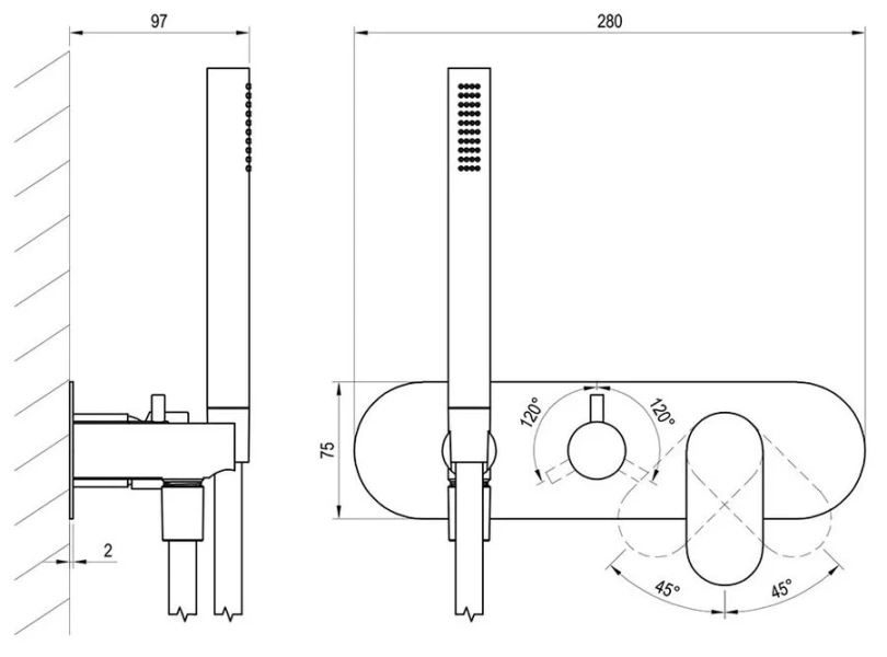 Смеситель для душа Ravak Eleganta X070 латунь - фото 2