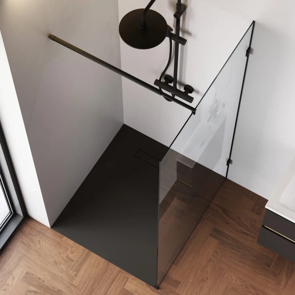 Душевая перегородка Am.Pm X-Joy 100 см профиль черный, недорогие, стеклянные - фото 6