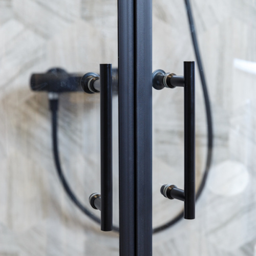 Душевой уголок Cezares Eco 90x90 см стекло прозрачное профиль черный, раздвижные - фото 7