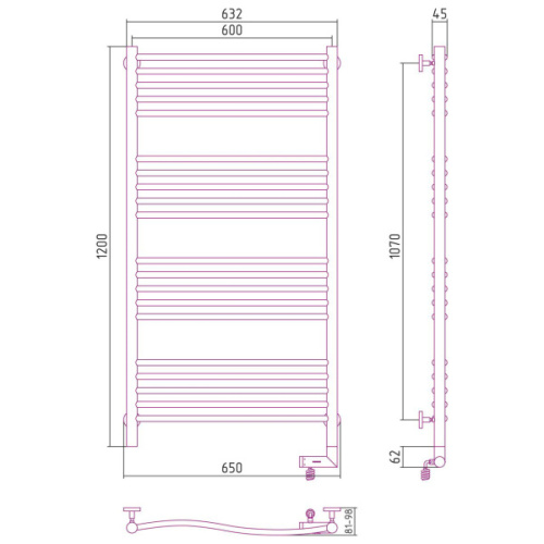 Полотенцесушитель электрический Сунержа Флюид 1260 - фото 4
