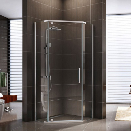 Душевой уголок BERGES Oxygen 90x90 см профиль хром, стекло прозрачное - фото 2