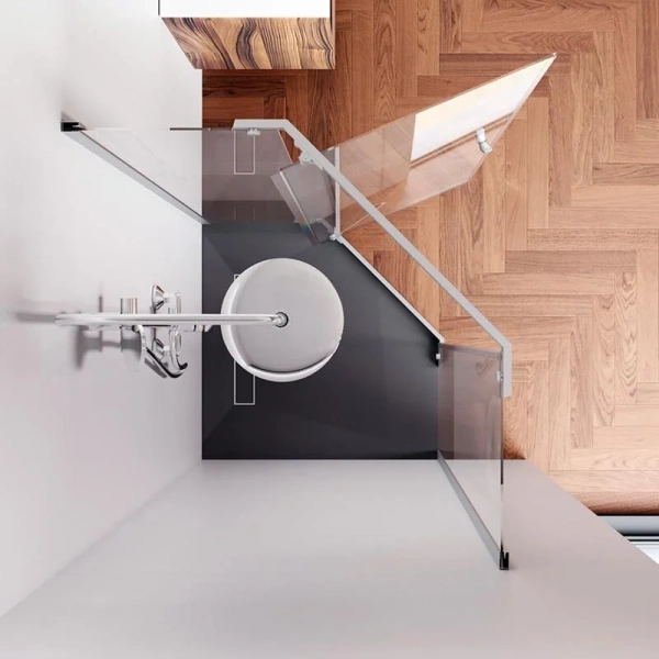 Душевой уголок Am.Pm Sunny 90x90 см профиль хром, стеклянные, угловые, без поддона - фото 6