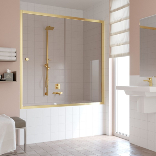 Душевая шторка на ванную стекло бронза Vegas-glass ZV 150 05