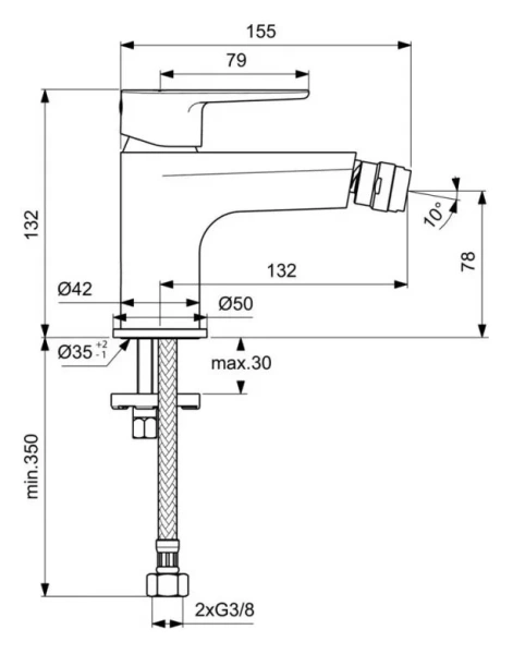 Смеситель для биде Ideal Standard Cerafine O хром - фото 2