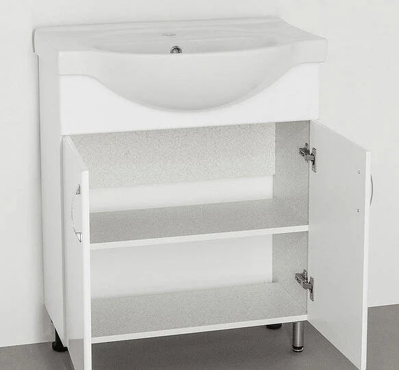 Тумба под раковину напольная Style Line Эко Стандарт 67 см белая, моноблок - фото 5