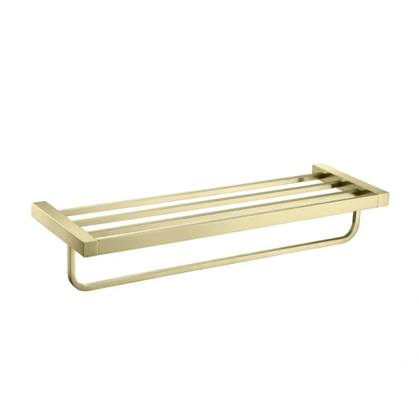 Полочка для ванной Timo Selene с полотенцедержателем, золото матовое - фото 1
