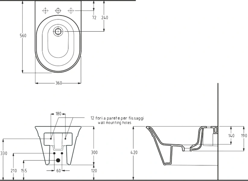 Биде подвесное Migliore Monaco белое index_1 - фото 7