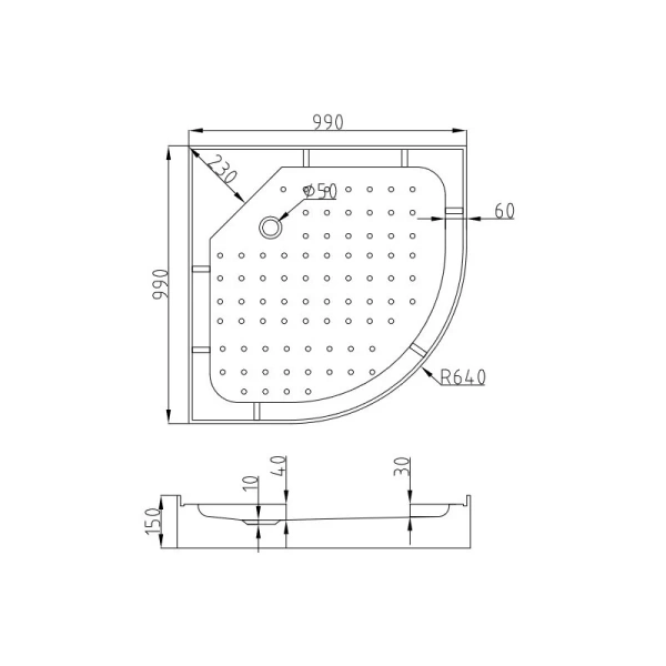 Душевая кабина Deto EM 80x80 см с освещением - фото 3