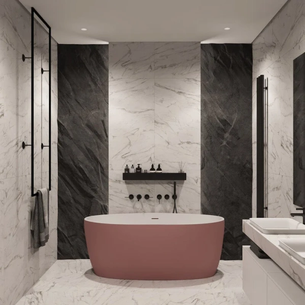 Ванна акриловая Corpa Nera Bosso CN130103, 170 х 76 см, розовый матовый, отдельностоящие - фото 7