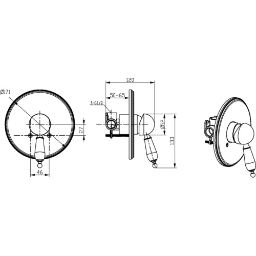 Смеситель для душа Boheme Medici Ripresa бронза - фото 2