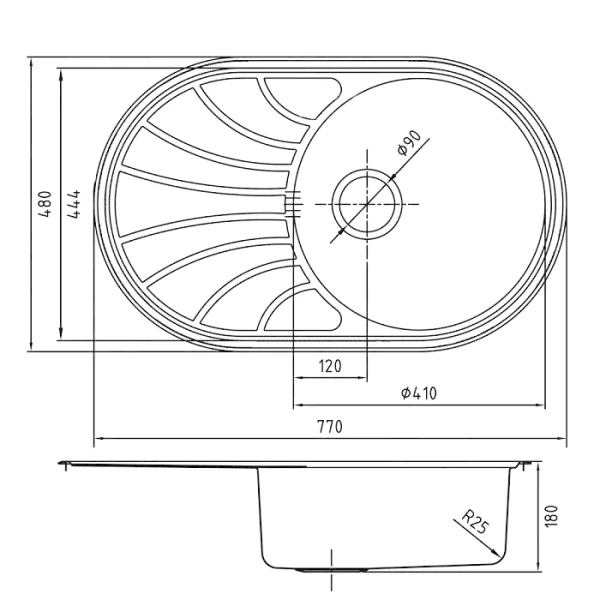 Мойка для кухни IDDIS Suno 77 см сатин, с крылом - фото 6